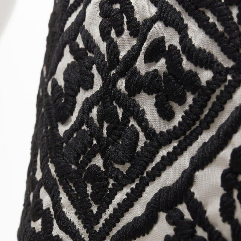 Giambattista Valli: abito t-shirt in cotone nero con motivo jacquard geometrico XXS in vendita 4