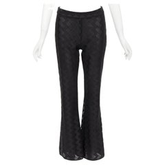 GIAMBATTISTA VALLI GIAMBA pantalones acampanados forrados de encaje en zigzag negro IT40 XS