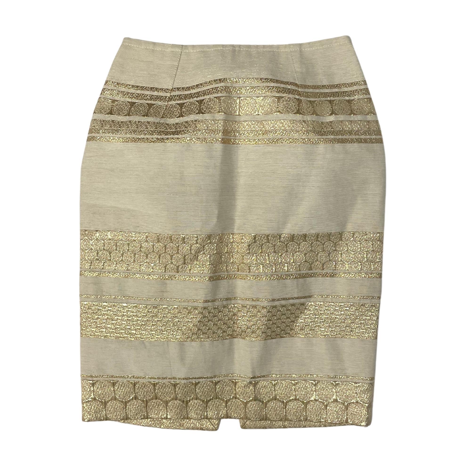 Women's or Men's Giambattista Valli Gold Striped Skirt (SMALL  US 4) For Sale