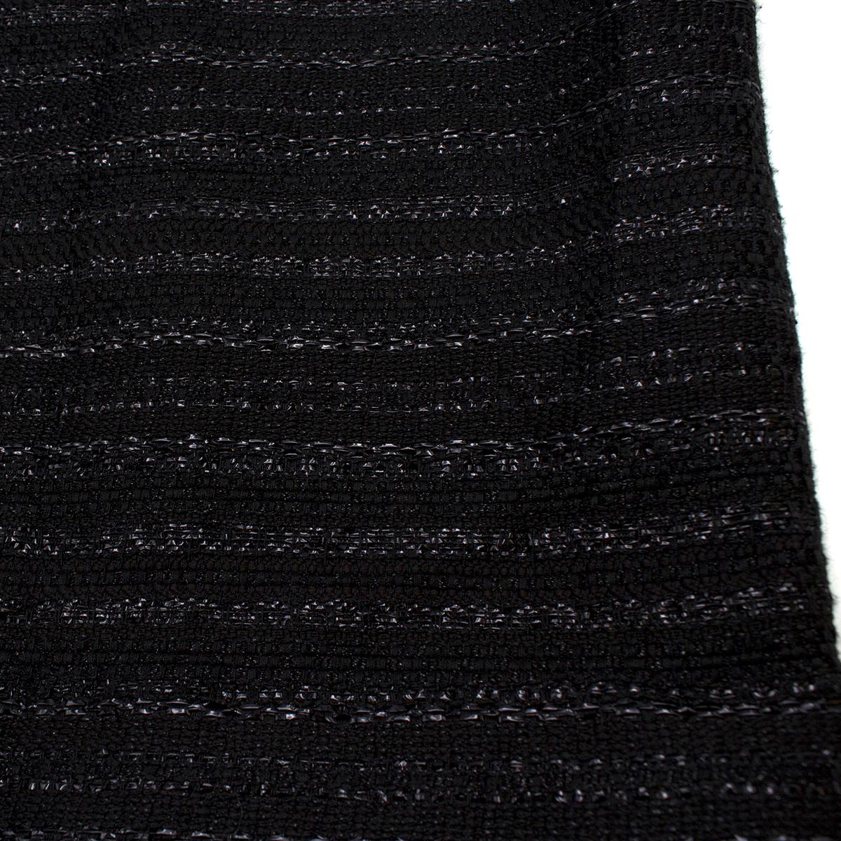 Giambattista Valli High-waisted Black Tweed Skirt - Size US 8 In New Condition For Sale In London, GB