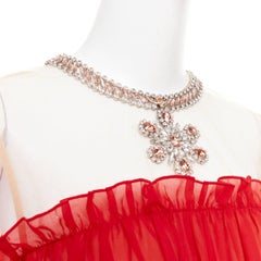 GIAMBATTISTA VALLI H&M 2019 Runway Chiffon-Kristallkette Minikleid IT40 XS