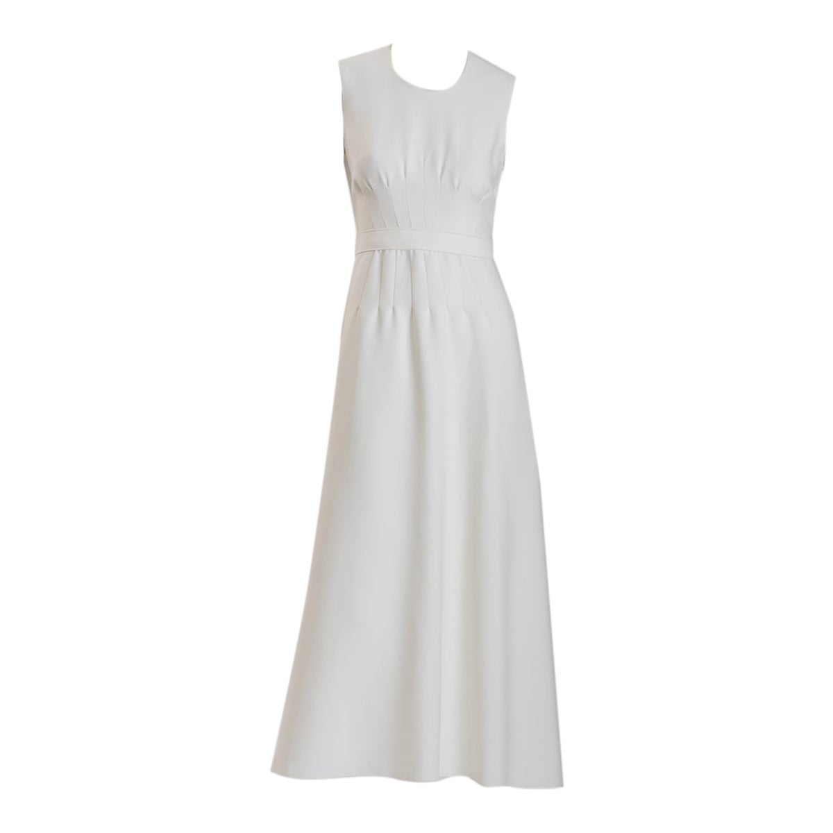 Giambattista Valli Ivory Crepe Sleeveless Summer Wedding Gown Dress EU 40