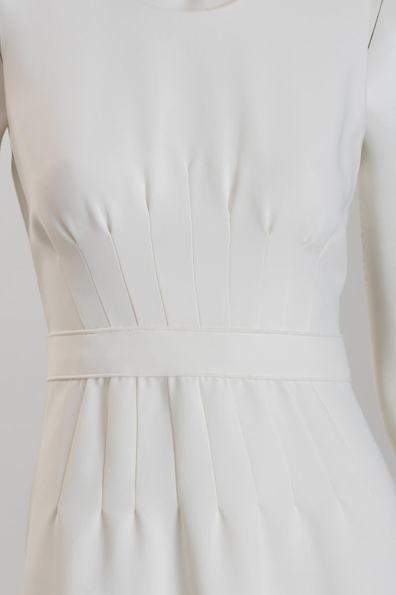 Giambattista Valli Ivory Crepe Sleeveless Wedding Gown Dress EU 40 For Sale 3