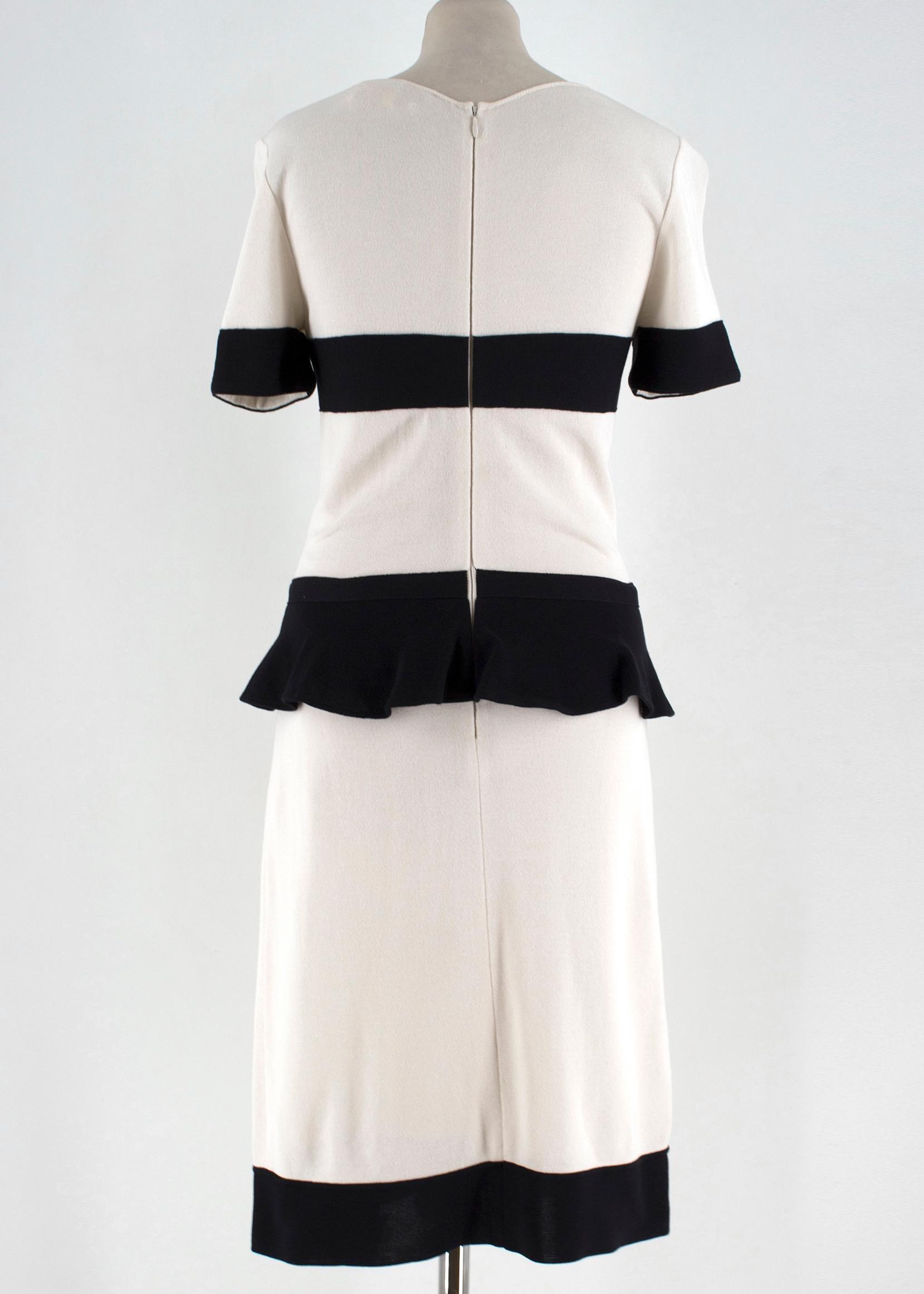 Gray Giambattista Valli Ivory Peplum Dress US 6 For Sale
