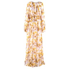Giambattista Valli Jaune Floral Silk Gown IT 44