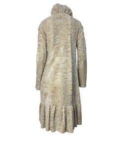 Giambattista Valli Karakul Fur Ruffle Trim Coat Sz.38
