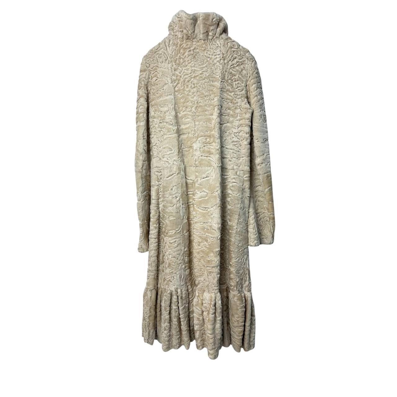 Marrone Giambattista Valli Cappotto in pelliccia con volant Sz.38 in vendita