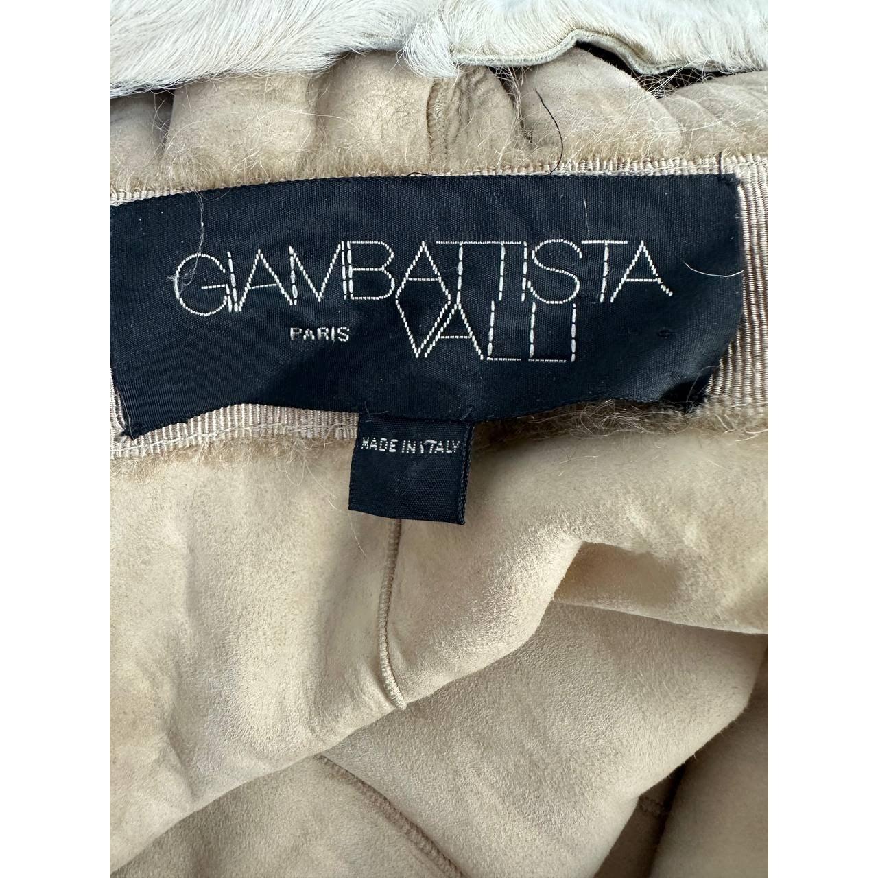 Donna Giambattista Valli Cappotto in pelliccia con volant Sz.38 in vendita