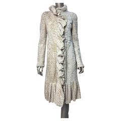 Giambattista Valli Karakul Fur Ruffle Trim Coat Sz.38