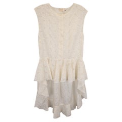 Robe à volants en dentelle Giambattista Valli, en coton blanc