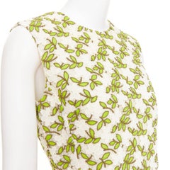 GIAMBATTISTA VALLI leaf embroidery anglais fit flare cocktail dress IT44 M