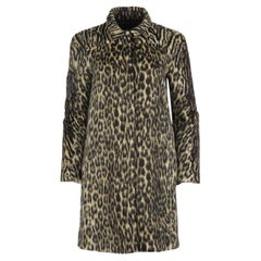 Giambattista Valli Leopard Print Brushed Wool Blend Coat It 40 Uk 8
