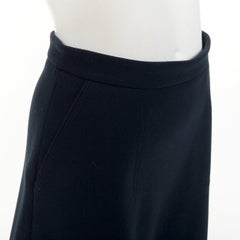 GIAMBATTISTA VALLI navy polyester structured A line flared midi skirt IT38 XS