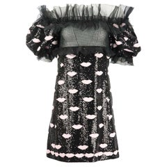 Giambattista Valli Off The Shoulder Embroidered Crepe Mini Dress IT 42 UK 10