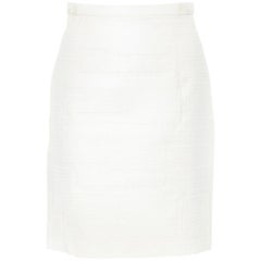 GIAMBATTISTA VALLI P15 white cotton geometric jaquard short skirt XXS 26"