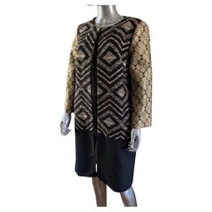 Giambattista Valli Paris Mixed Fabric Evening Coat, Italy. Size Large