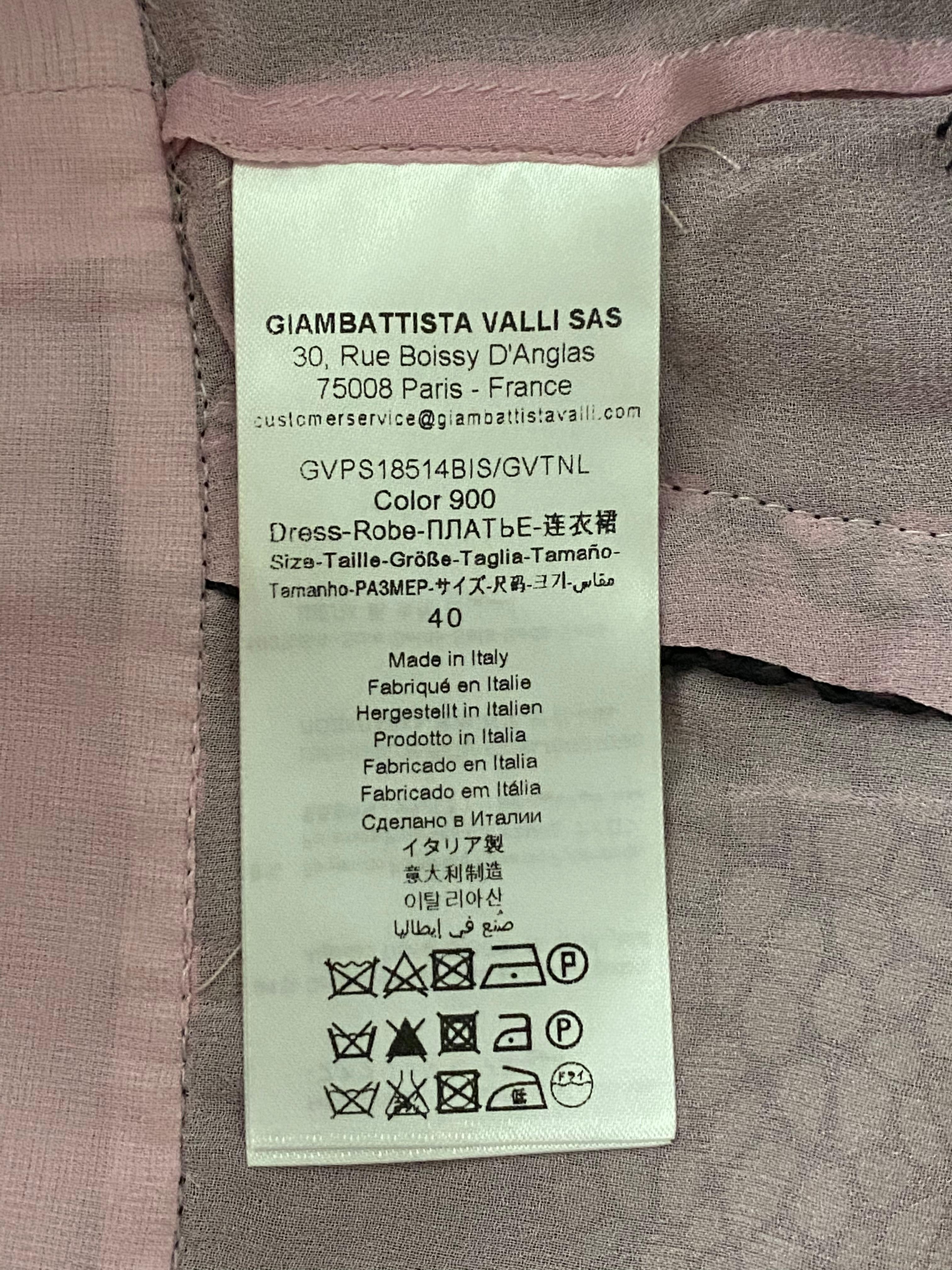 Giambattista Valli Paris Pink and Black Sleeveless Maxi Dress Size 40 6