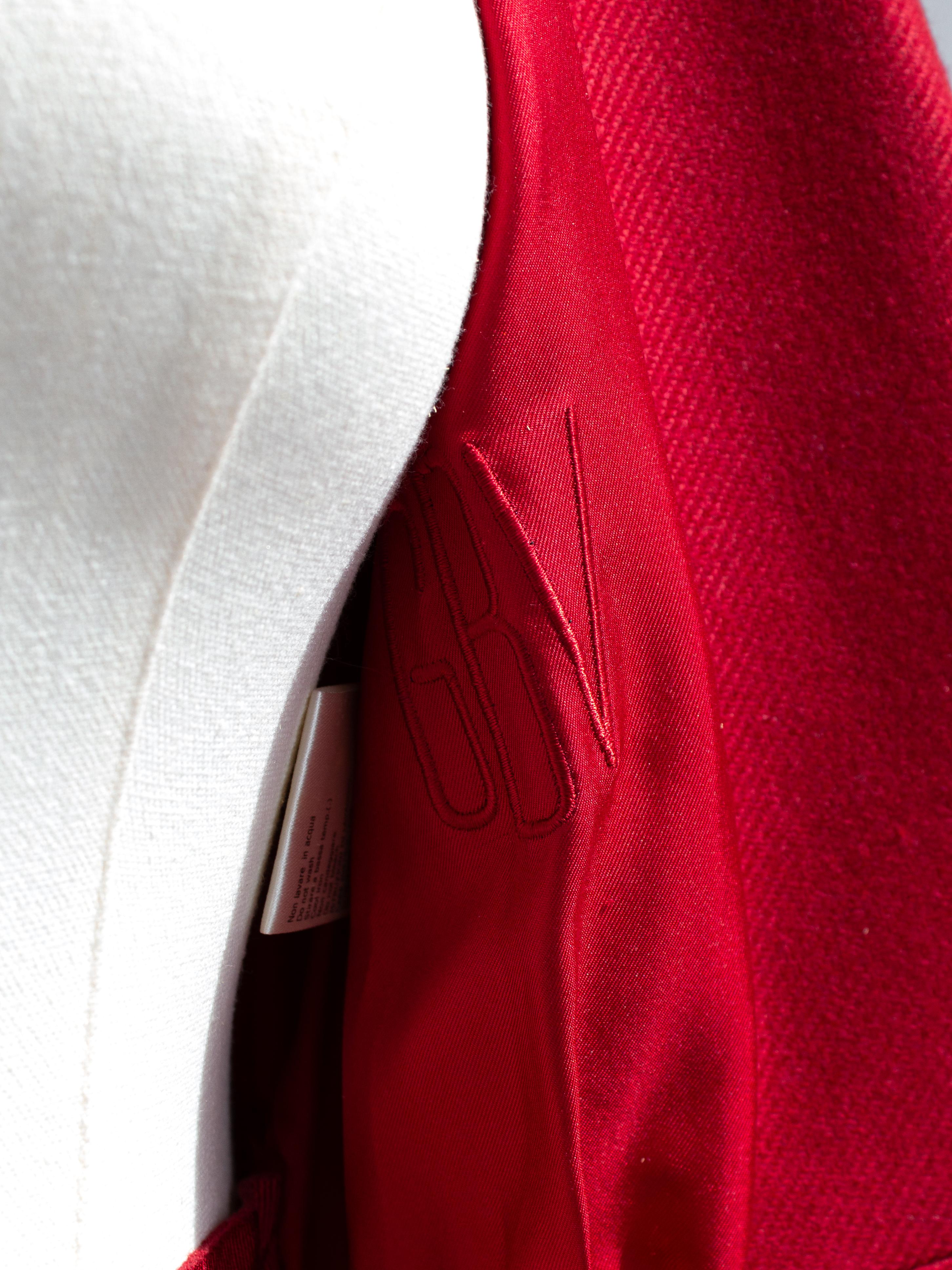 Giambattista Valli Parigino Cappotto Midi a clessidra in lana rossa in vendita 6