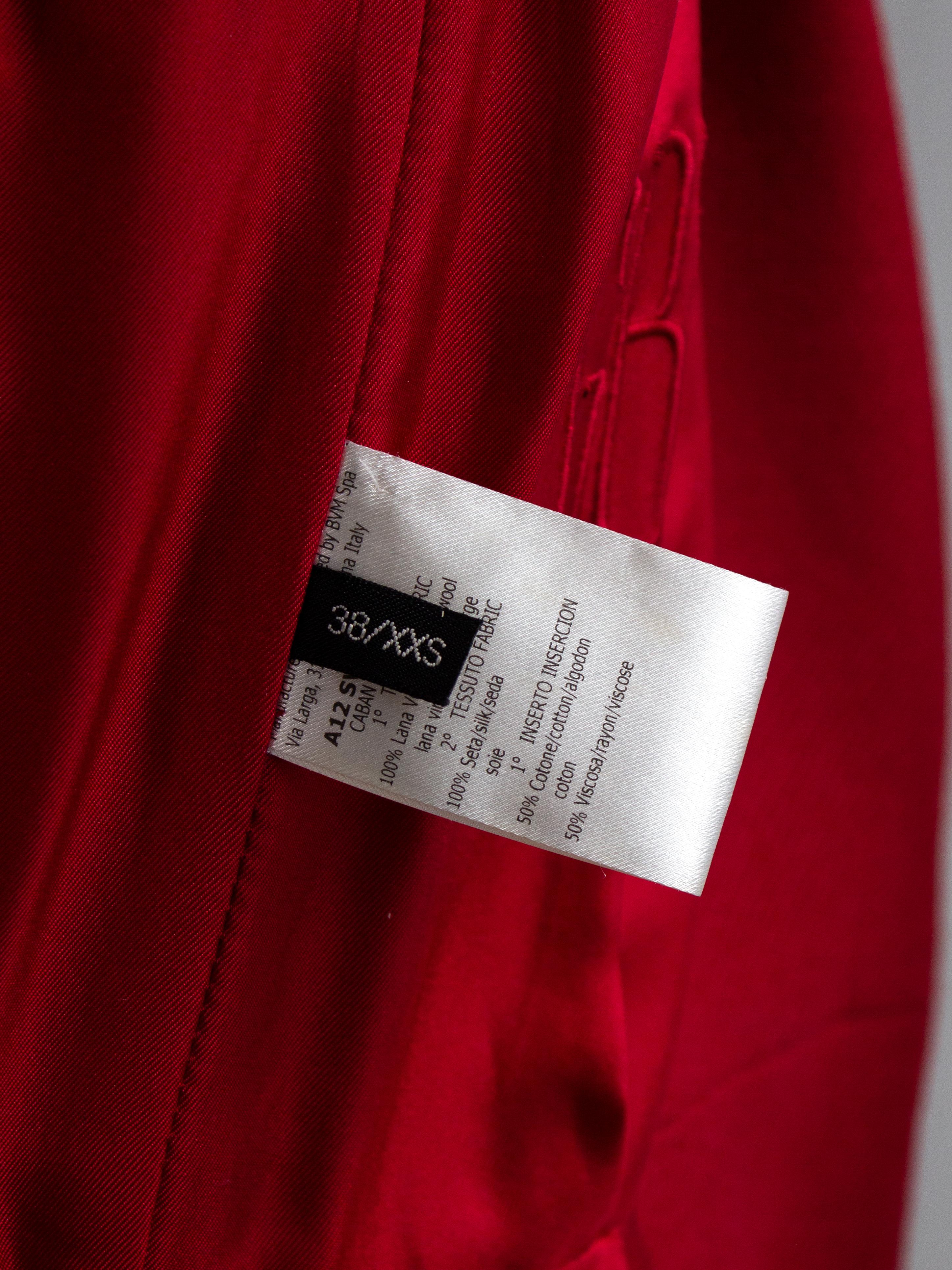 Giambattista Valli Parigino Cappotto Midi a clessidra in lana rossa in vendita 8