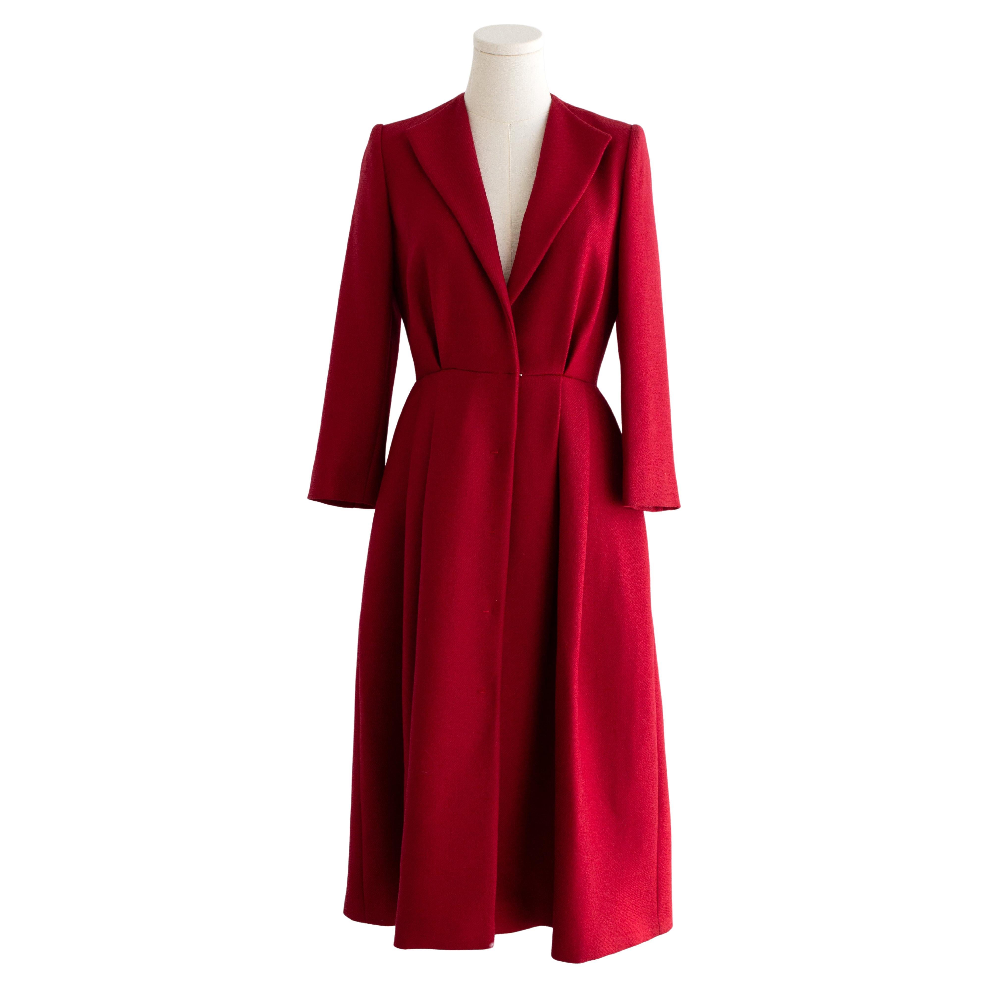 Giambattista Valli Parigino Cappotto Midi a clessidra in lana rossa