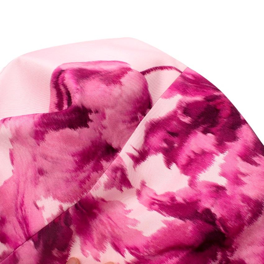 Giambattista Valli Pastel Pink Orchid Floral Print Silk Coat For Sale 2