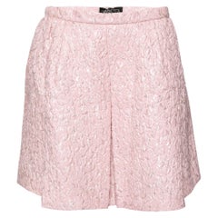 Giambattista Valli - Minigonna a pieghe rovesciate in jacquard con stampa floreale rosa M.