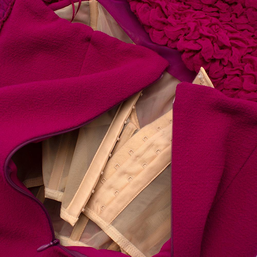 Giambattista Valli Pink Gathered Neck Bustier Dress - Size US 4 For Sale 2