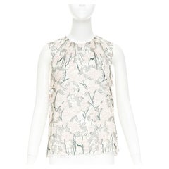 GIAMBATTISTA VALLI rosa-metallic-grünes, floral besticktes Treillage-Oberteil IT40 XS
