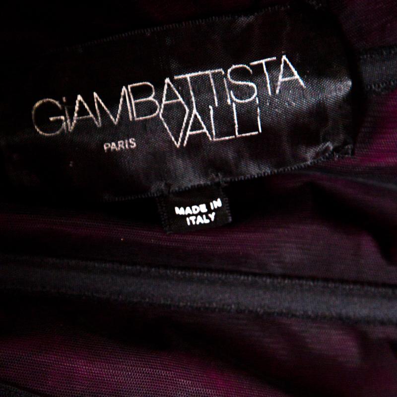 Women's Giambattista Valli Pink Silk Jersey Ruffled Bodice Strapless Gown M