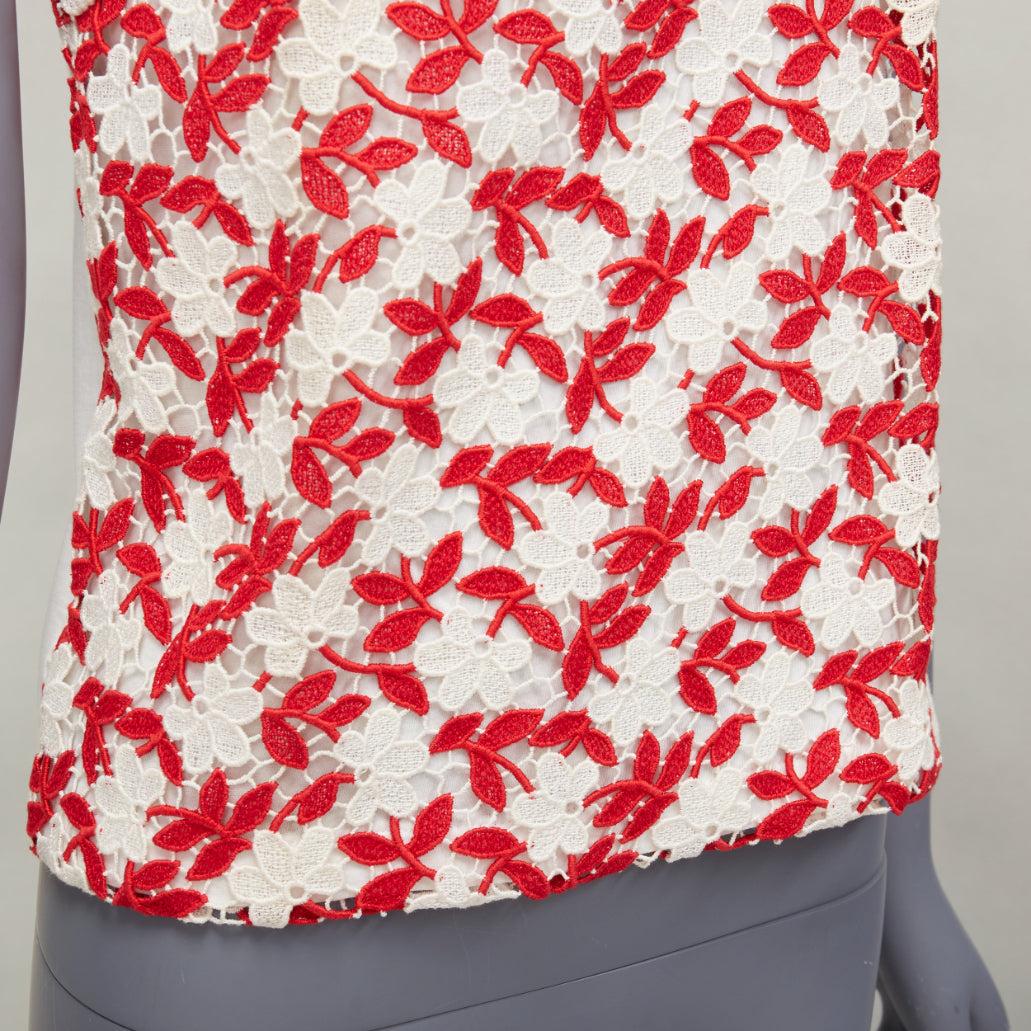 GIAMBATTISTA VALLI red cream lace cotton blend wide strap tank top IT38 XS
Reference: LNKO/A02302
Brand: Giambattista Valli
Material: Cotton, Blend
Color: Red, Cream
Pattern: Lace
Closure: Pullover
Made in: Italy

CONDITION:
Condition: Fair, this