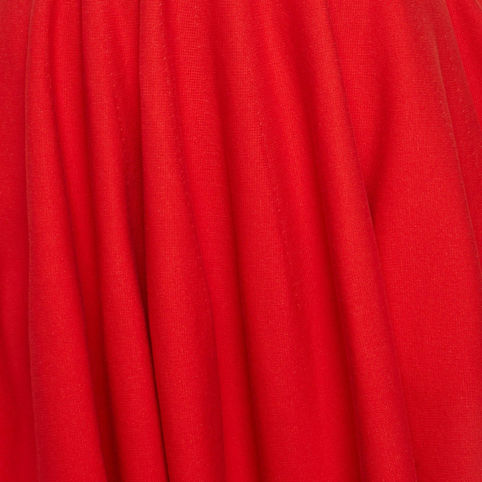 Rouge Giambattista Valli mini-jupe évasée en maille rouge S en vente