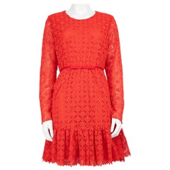 Giambattista Valli Red Lace Knee Length Dress Size XXL