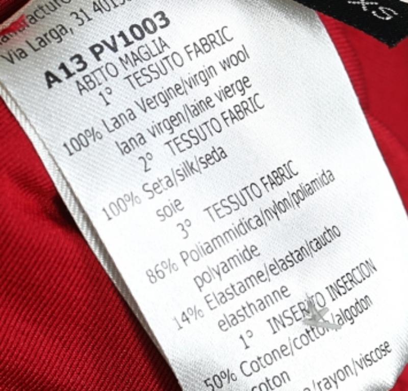 Rosso Giambattista Valli - Vestito midi a pannelli in lana e seta plissettata XS in vendita