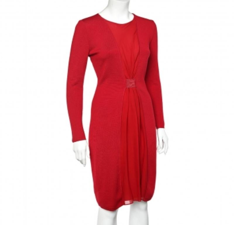 Donna Giambattista Valli - Vestito midi a pannelli in lana e seta plissettata XS in vendita