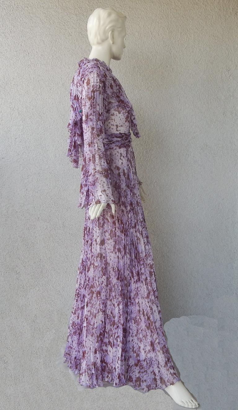 Giambattista Valli Runway - Robe en soie «tty in Purple » à imprimé éclabousssures  en vente 2