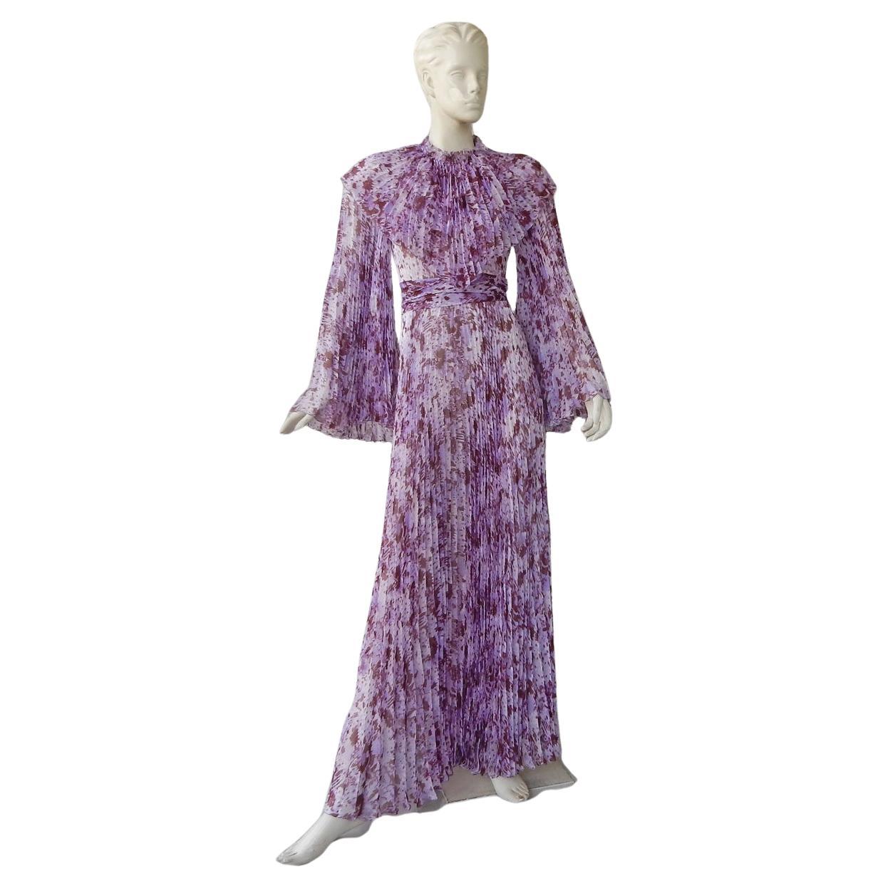 Giambattista Valli Runway Splash Print "Pretty in Purple" Silk Dress  For Sale