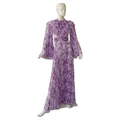 Antique Giambattista Valli Runway Splash Print "Pretty in Purple" Silk Dress 