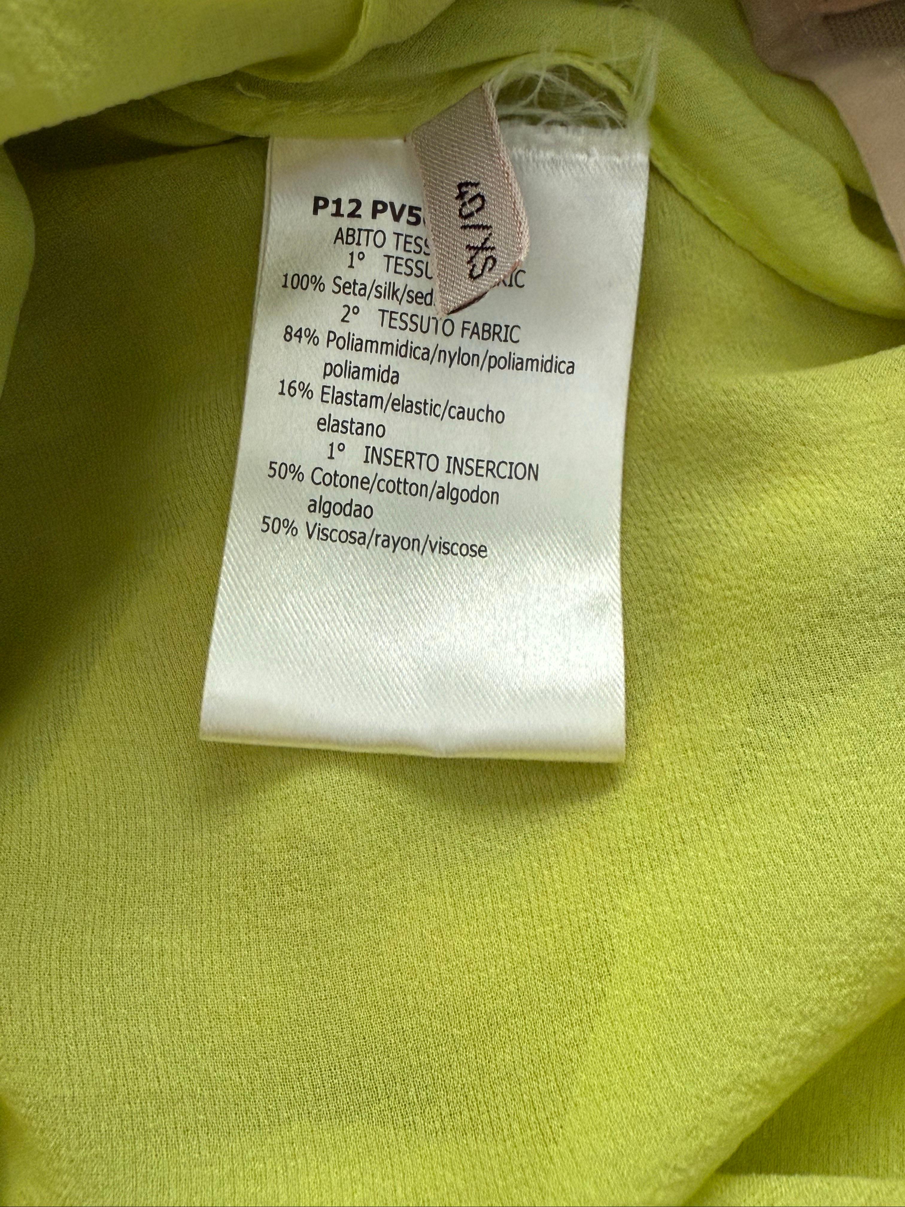Giambattista Valli S/S 2012 Robe corset en mousseline de soie florale jaune en vente 7
