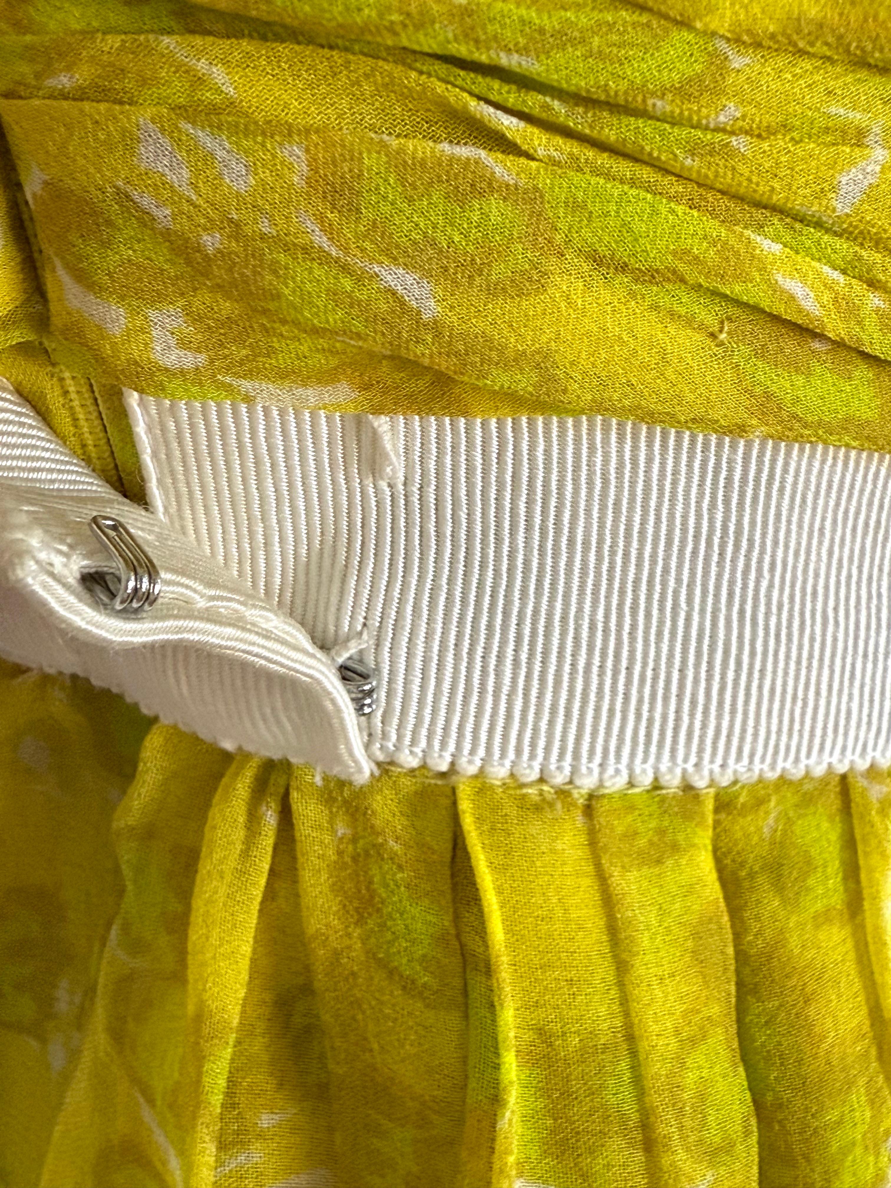 Giambattista Valli S/S 2012 Robe corset en mousseline de soie florale jaune en vente 2