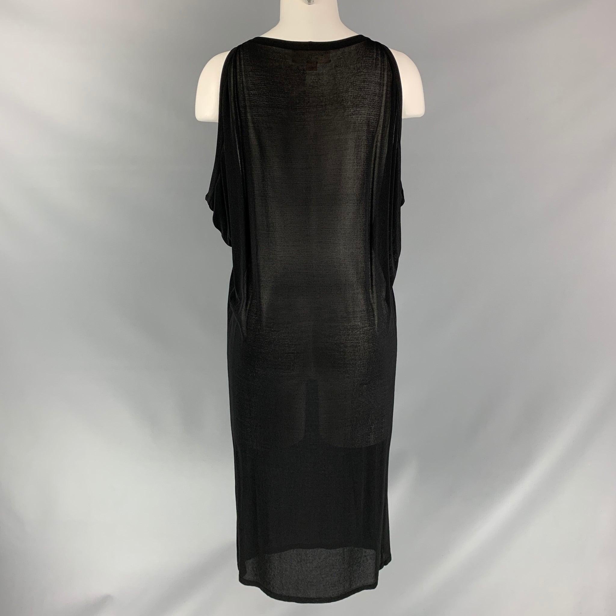 GIAMBATTISTA VALLI See Through Size S Black Viscose Blend Dress In Good Condition For Sale In San Francisco, CA
