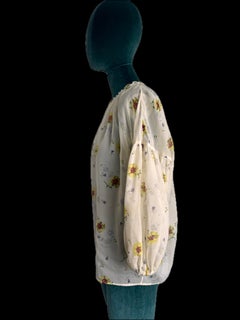 Giambattista Valli Silk floral blouse with Puff sleeve
