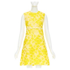 GIAMBATTISTA VALLI silk floral cloque white bead petal mini bow dress IT42 M