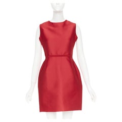 GIAMBATTISTA VALLI silk grosgrain waist trim crew neck shift dress IT44 M