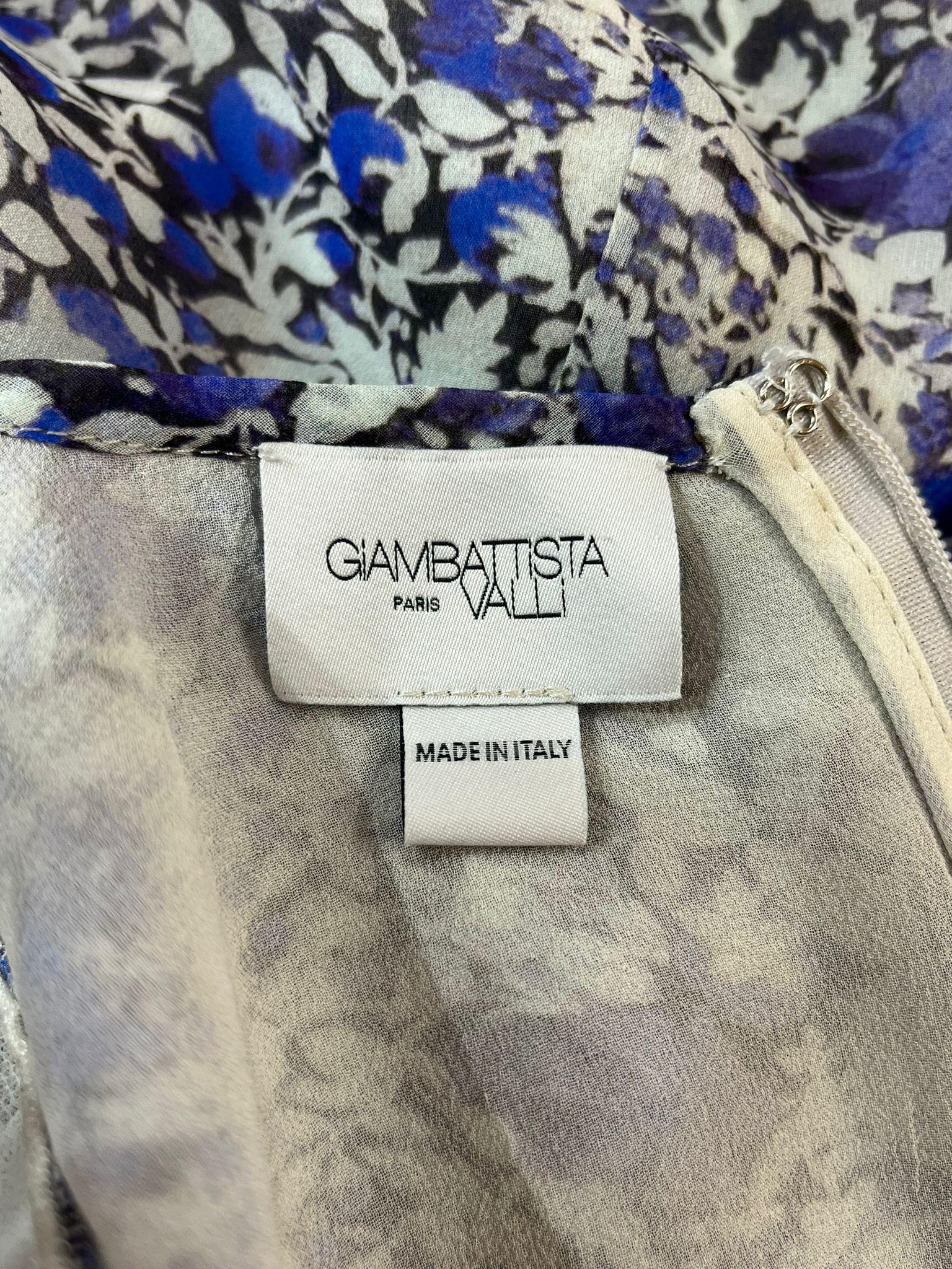 Women's Giambattista Valli Silk Tie-Neck Floral Top For Sale