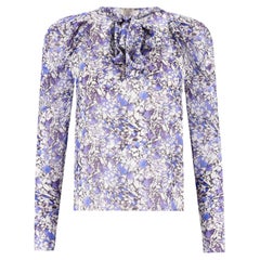 Giambattista Valli Silk Tie-Neck Floral Top