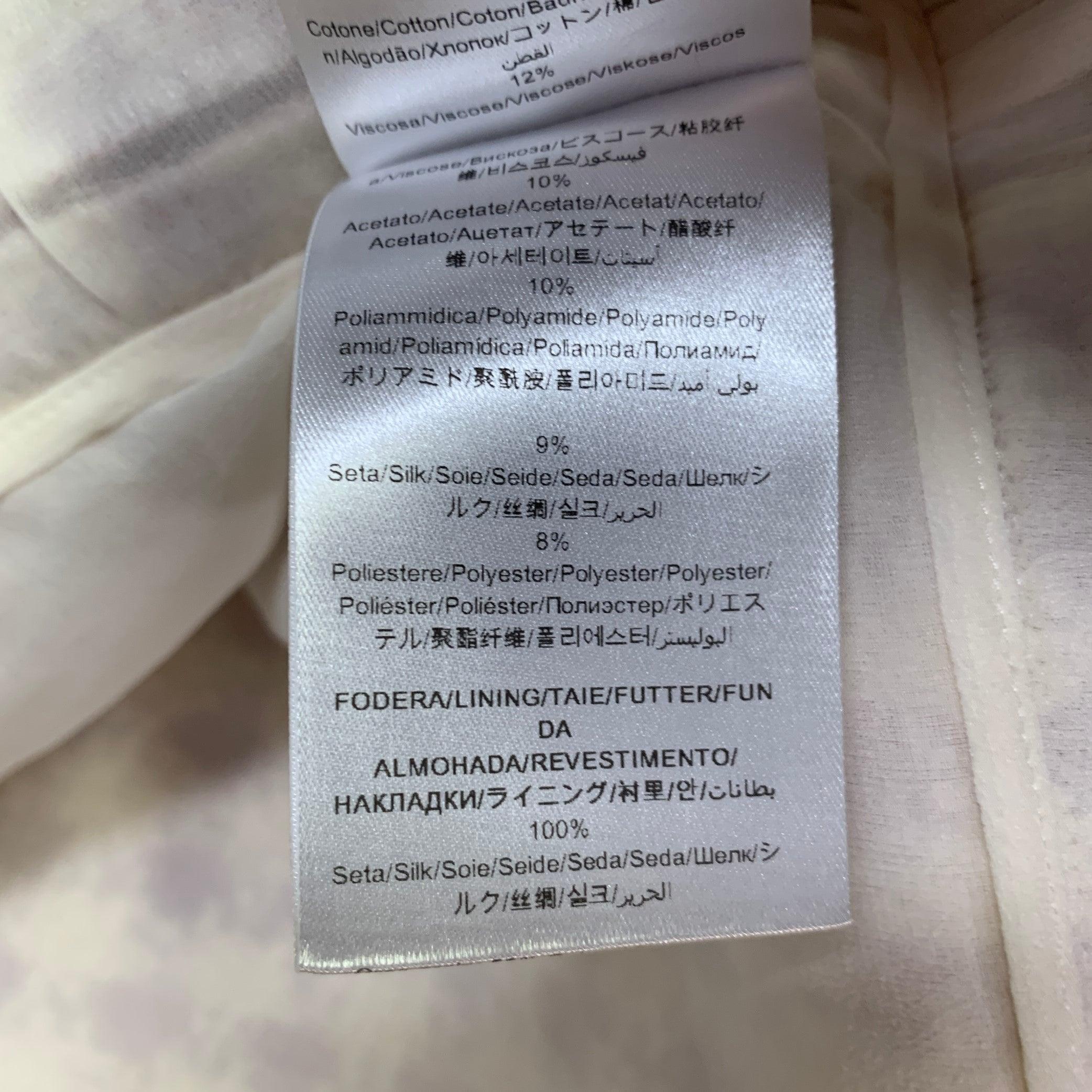 GIAMBATTISTA VALLI Size 4 Cream Pink Cotton Blend Houndstooth A-Line Dress For Sale 5