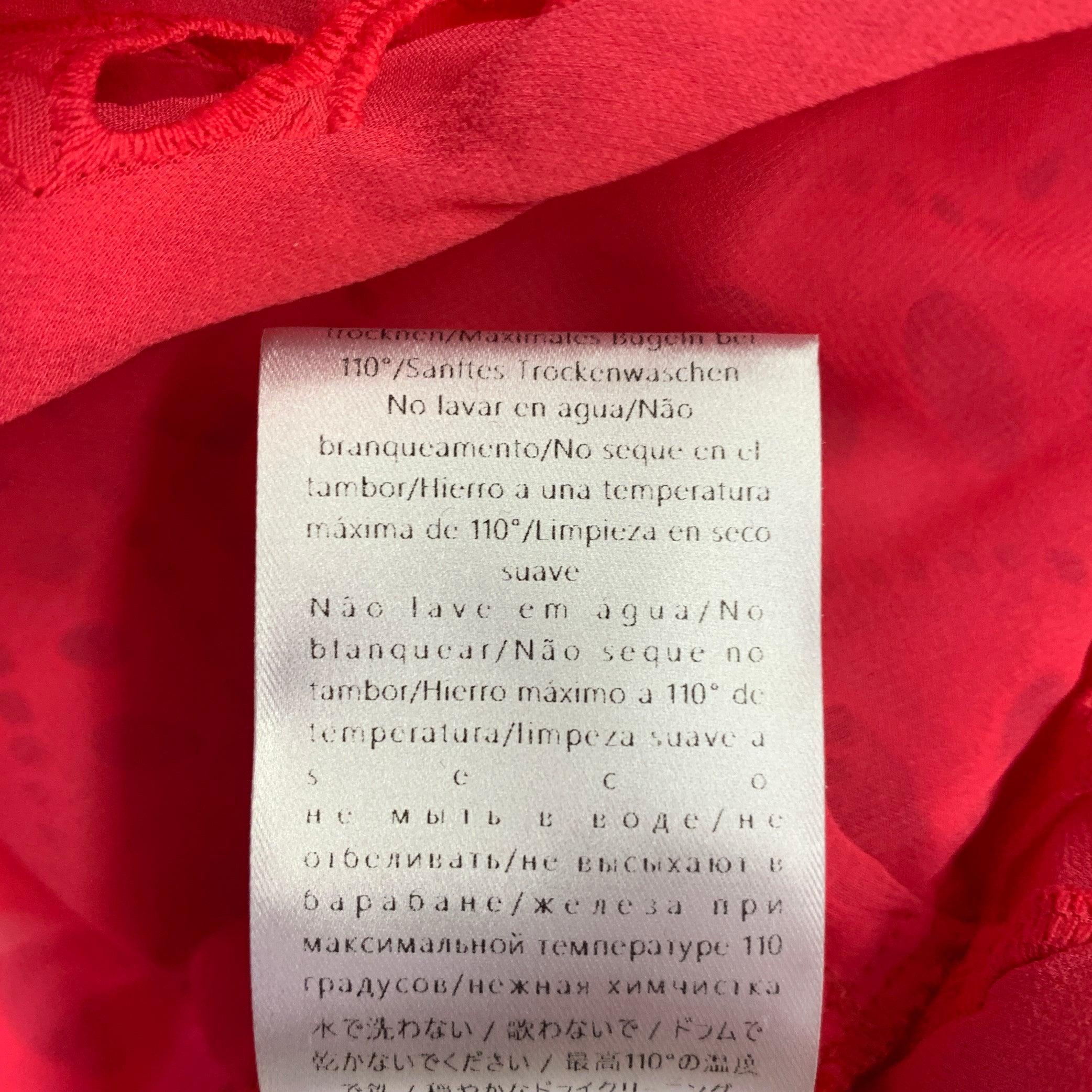 GIAMBATTISTA VALLI Size 4 Fuchsia Pink Cotton Eyelet Pleated Long Dress For Sale 7