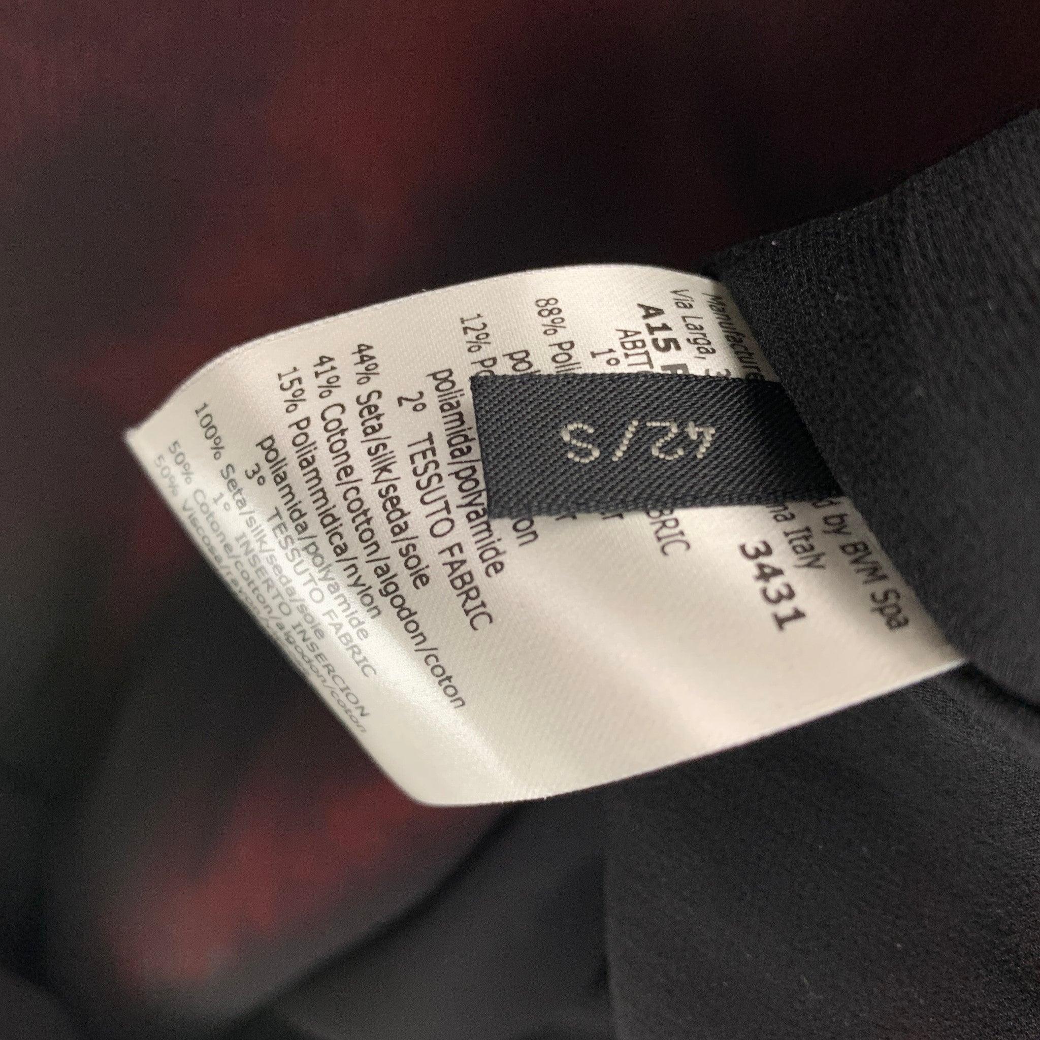GIAMBATTISTA VALLI Size 6 Black Coral Jacquard Polyester Blend Below Knee Dress For Sale 1