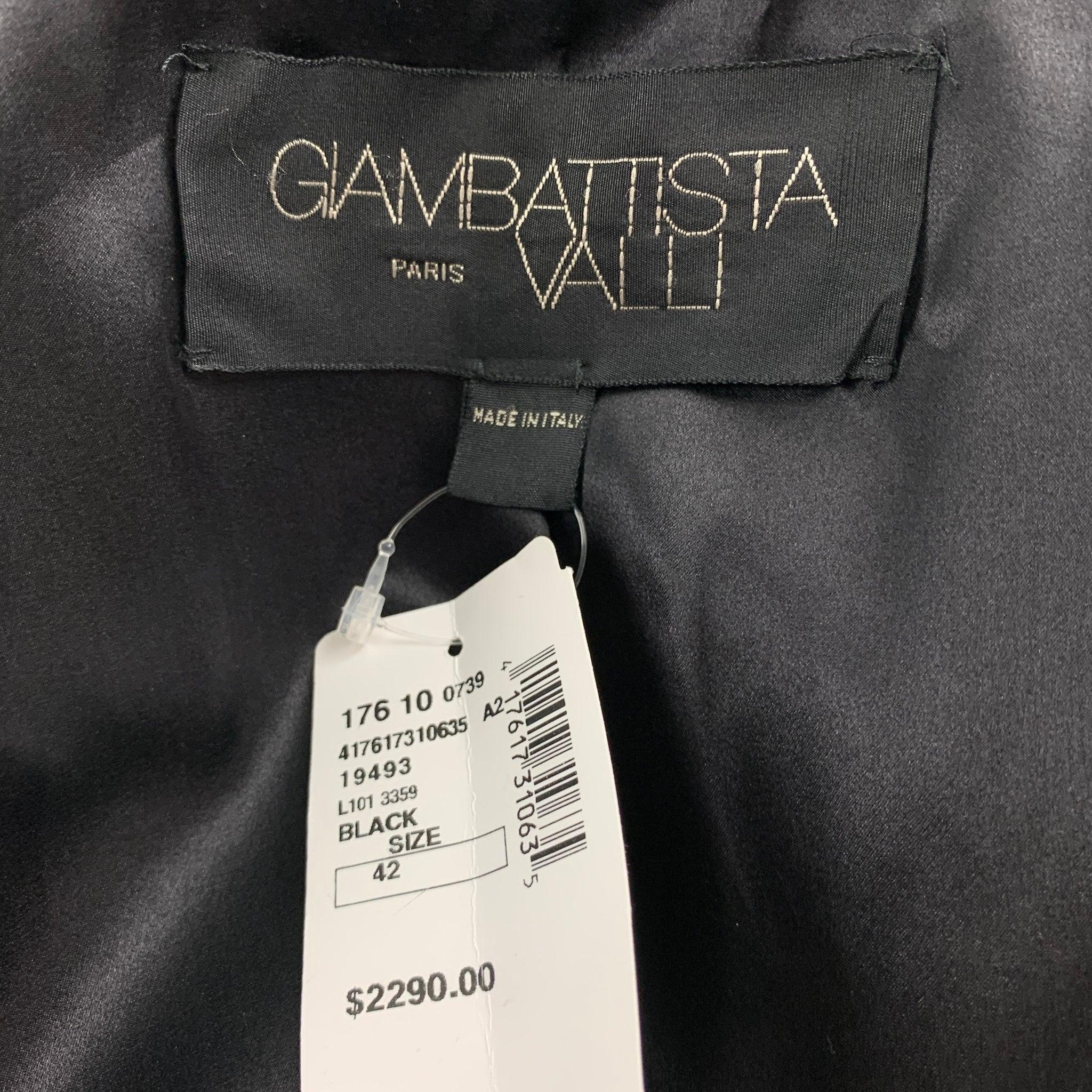 GIAMBATTISTA VALLI Size 6 Black Wool / Silk Bow Jacket For Sale 3