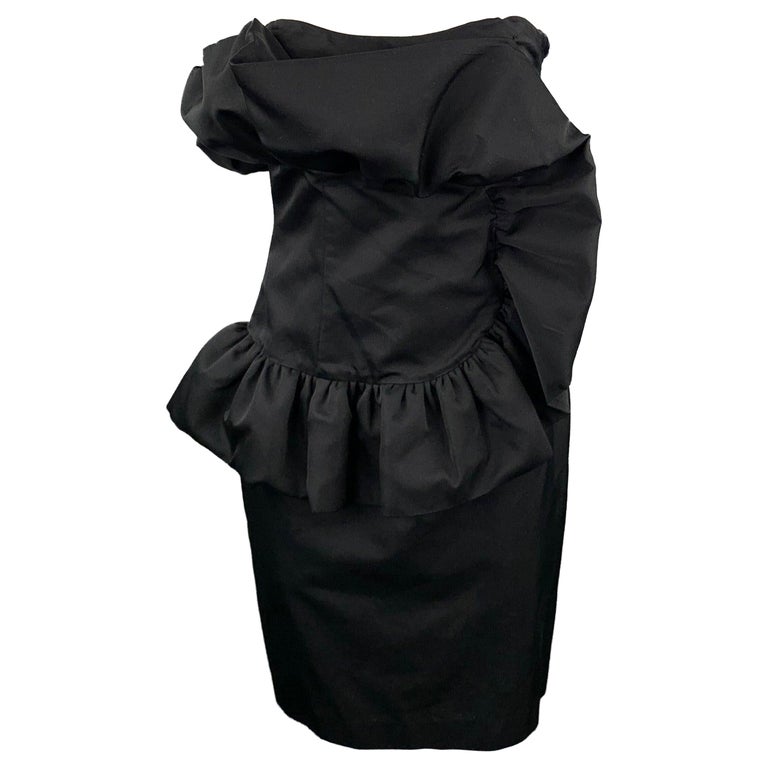 GIAMBATTISTA VALLI Size 8 Black Cotton / Silk Ruffled Strapless Cocktail Dress For Sale at 1stDibs GIAMBATTISTA VALLI Size 8 Black Cotton / Silk Ruffled Strapless Cocktail Dress For Sale at 1stDibs
